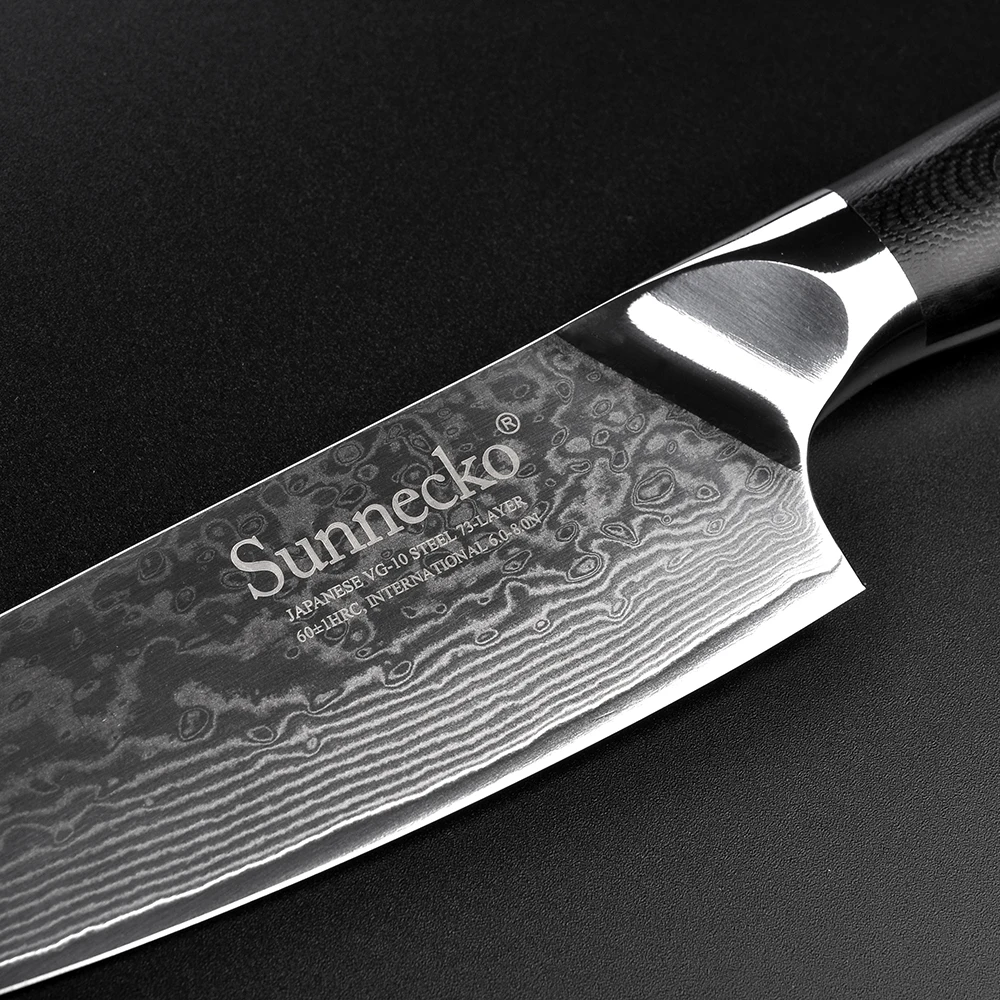 SUNNECKO Professional 6.5'' Chef Knife 73 Layers Damascus Steel Kitchen Knives Japanese VG10 Core Blade G10 Handle Cutter Knife SUNNECKO Professional 6.5'' Chef Knife 73 Layers Damascus Steel Kitchen Knives Japanese VG10 Core Blade G10 Handle Cutter Knife