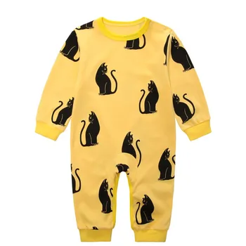 

2017 baby boy girl romper clothes one-piece Carton Cat newborn jumpsuit long sleeve costume toddler baby infant clothing bebes