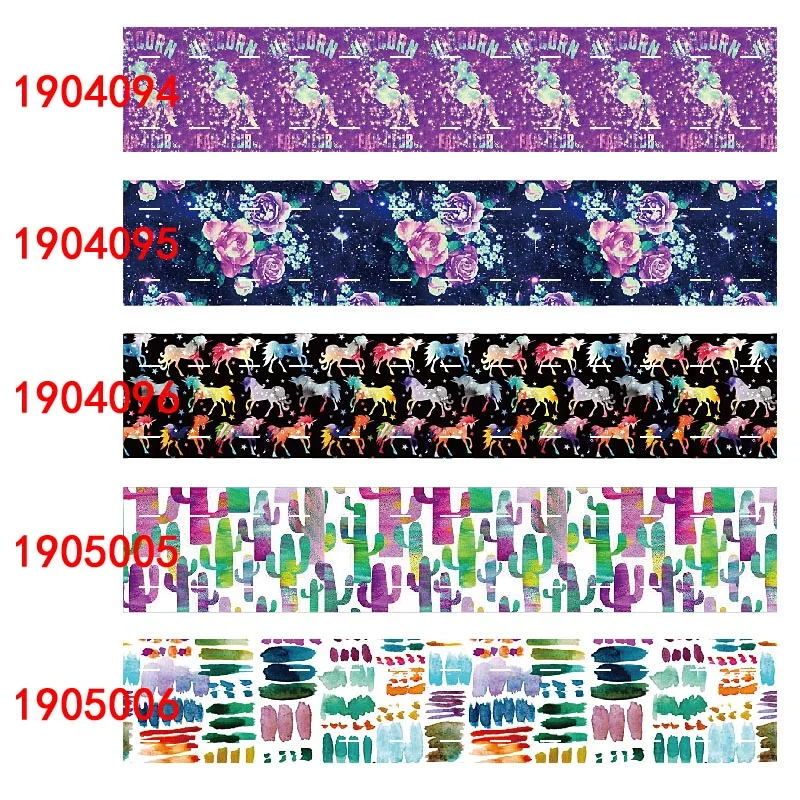 

Hair bows material beautiful flower and unicorn printed ribbons, floral and unicorn patterns foe fold over elastic