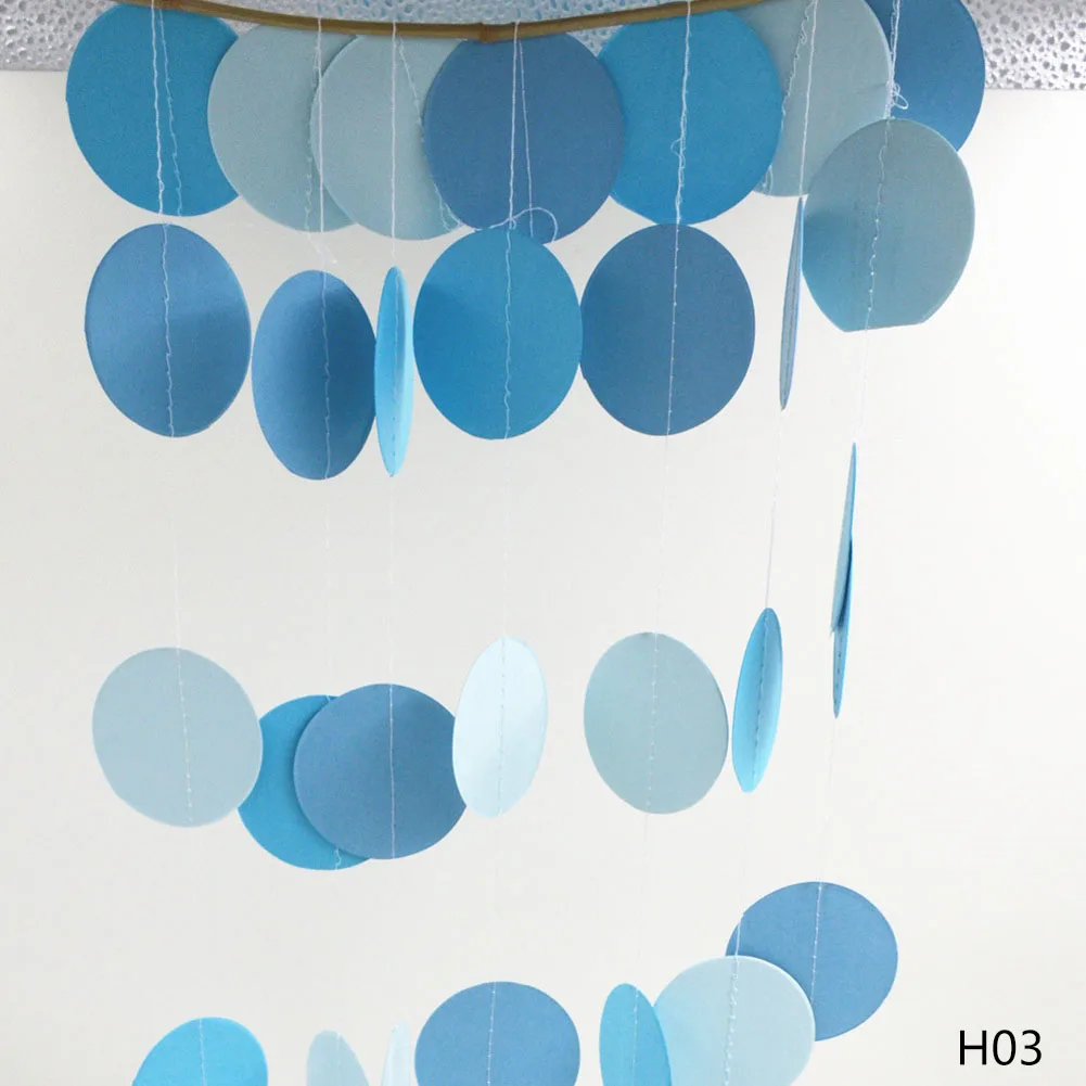 

4 m Colorful Hanging Paper Garlands Flora String Wedding Birthday Decoration Round Circle Festive & Party Supplies Paper Banner