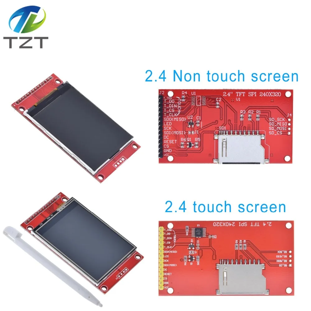 2," 240x320 SPI TFT lcd модуль последовательного порта+ 5 В/3,3 В адаптер PBC Micro SD ILI9341 Белый светодиодный с сенсорным/без сенсорного для Arduino