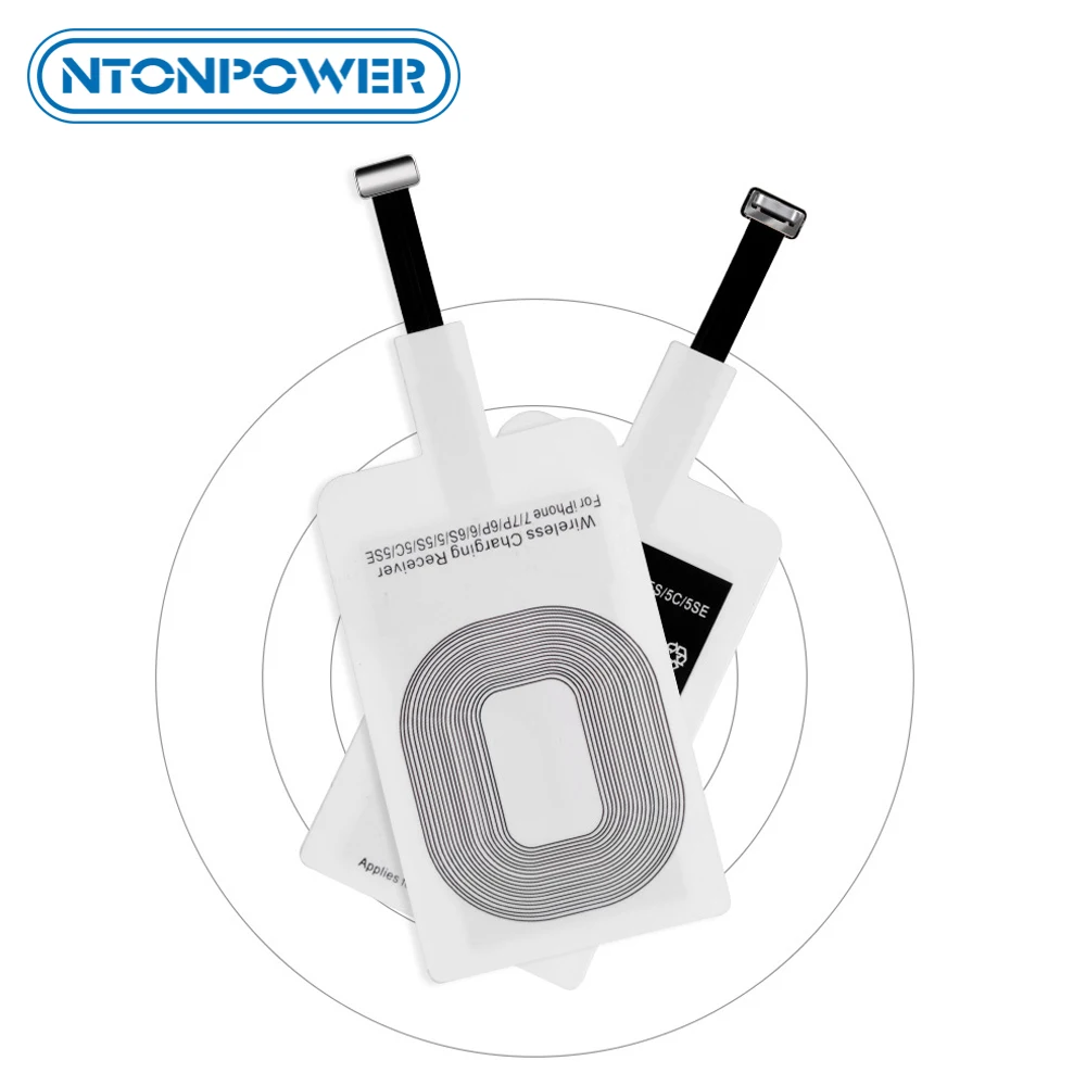 

NTONPOWER Wireless Charging Connector For iPhone 7 6 6s 5 Micro USB Type C Universal Qi Wireless Charger Adapter Receiver