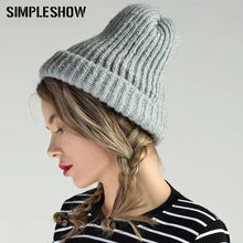 Новые мужские женские осенне-зимние шапки, хлопковые шапки, одноцветные вязаные шапочки, шапка, наружная теплая шляпа, зимние аксессуары