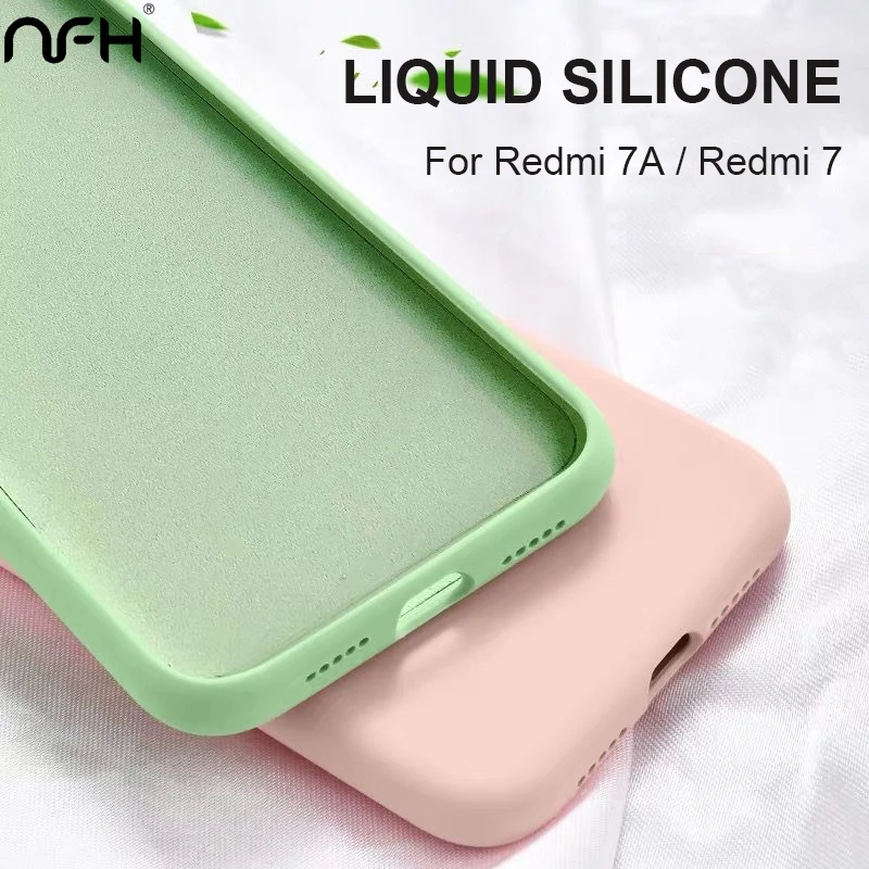 Для Xiaomi Redmi 7 NFH Оригинальный жидкий силиконовый мягкий чехол для 7A удобный