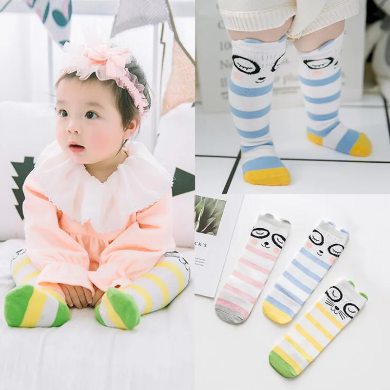 Новые милые полосатые детские носки для малышей теплые хлопковые детские ноги носок