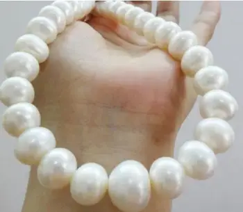 

free shipping >>>>noble jewelry Freshwater 11-13mm WHITE PEARL NECKLACE 14k gold