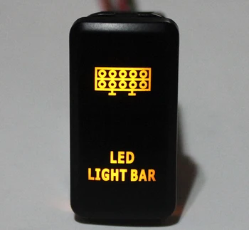 

LED LIGHT BAR 39mmx21mm Push Button Switch Orange LED For Toyota Landcruiser Hilux FJ Cruiser ON OFF Switch+Wire 12 Volt 3Amp