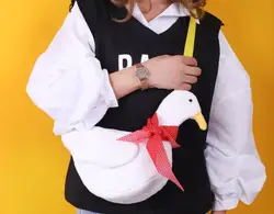 Новинка 2018, плюшевая сумка Kwaii Duck, женская сумка через плечо, Зимняя модель, плюшевая Милая большая сумка Goose, подарок для девочки
