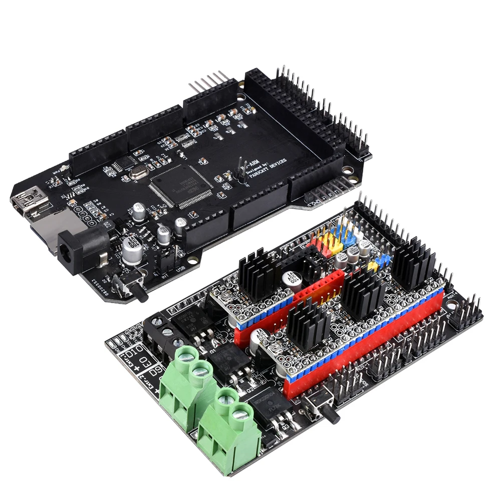 Günstige 3D Drucker Teile RAMPEN 1,6 Plus Control panel + Re ARM Bord + 4 stücke A4988 DRV8825 TMC2130 stepper Motor Drive Reprap rampen 1,4