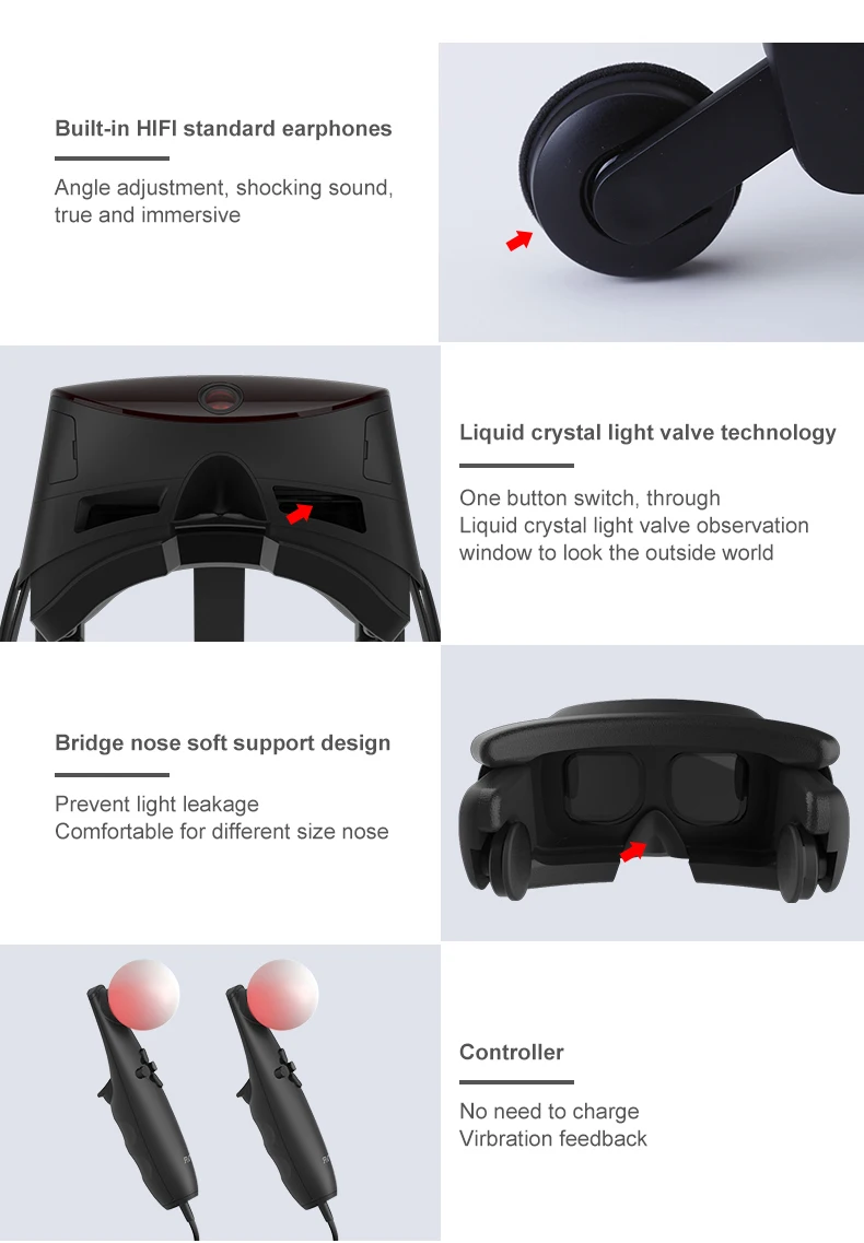 ANTVR 2 Очки виртуальной реальности, гарнитура для ПК, очки для виртуального ПК, бинокль 110 FOV 2160*1200P VR box, 3D VR