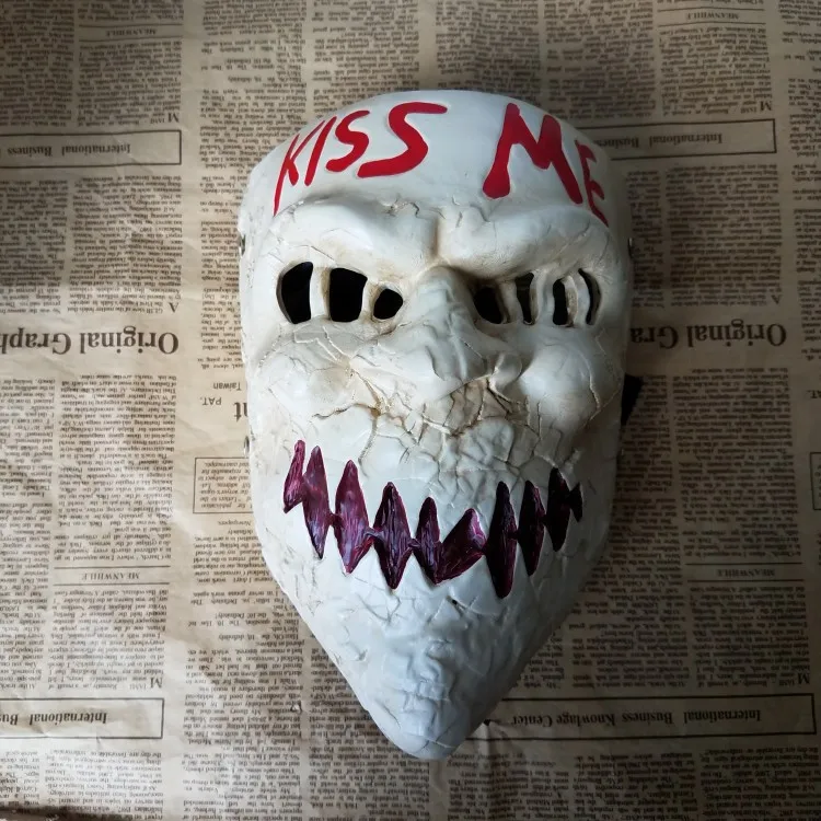 The Purge 3 Kiss Me год для выбора Смола страшная маска реквизит необычный ужас Хэллоуин