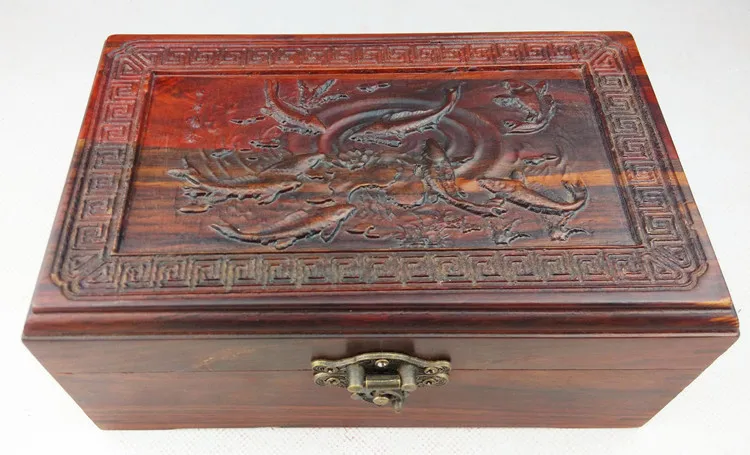 Wooden house red wood jewelry box jewelry box red wood carving furniture of solid wood crafts