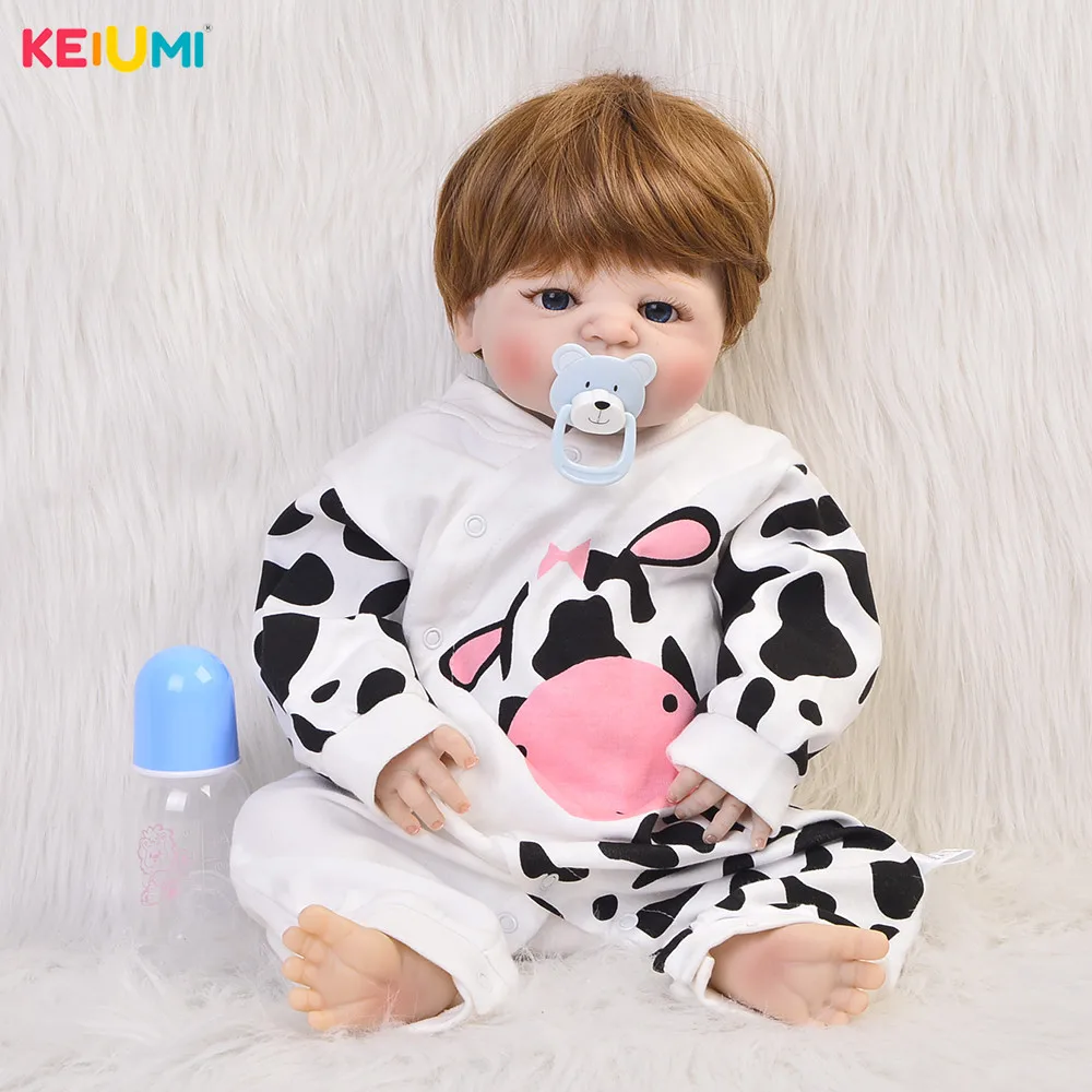 

Newborn Doll 23'' Realistic Bebe Reborn Dolls Full Silicone Vinyl Baby Toy Boy Birthday Gifts Wholesale Born Bonecas Cosplay Cow