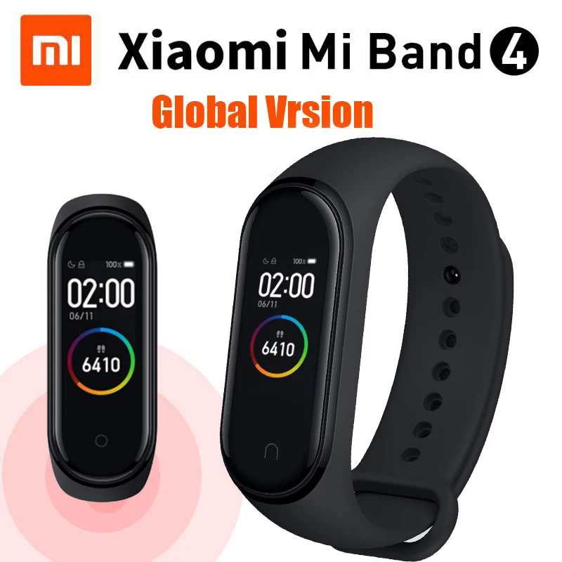 Новейший в наличии оригинальный Xiaomi Mi Band 4 смарт браслет Фитнес пульсометр музыка
