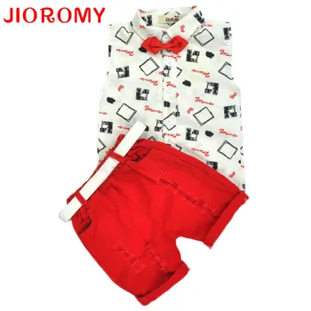 

JIOROMY Baby Boys Clothes Set 2019 Summer Sleeveless Bow Tie T-shirts + Shorts + Belt 3pcs Sports Kids Children Clothing Suit