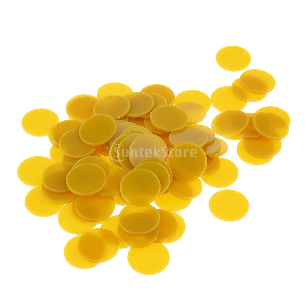 100 Pieces Plastic Poker Chips Bingo Markers Token Toys for Party Casino Board Game Accessory