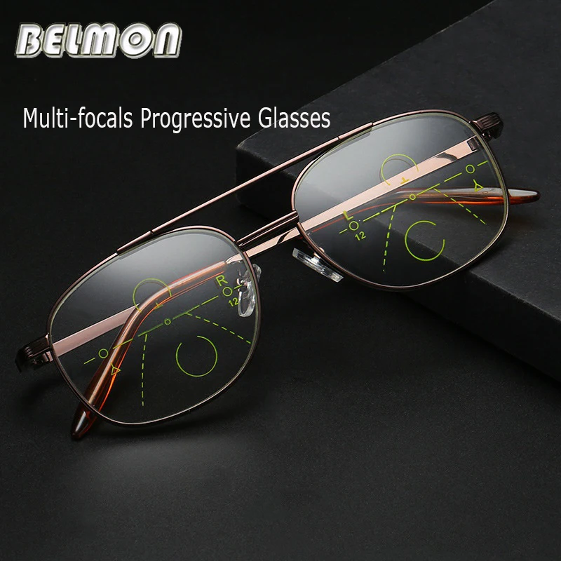 Belmon, Мультифокальные Прогрессивные очки для чтения, для женщин и мужчин, очки для дальнозоркости, унисекс, очки+ 1,0+ 1,5+ 1,50+ 2,00+ 2,5+ 3,0 RS784