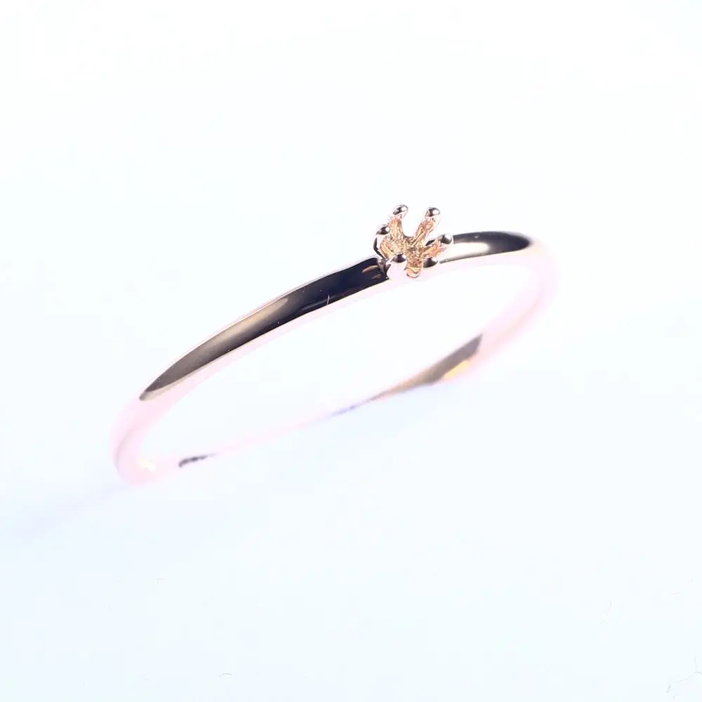 

Solid 18k Rose Gold 2.3mm Round Cut Semi Mount Engagement Wedding Ring Jewelry Setting