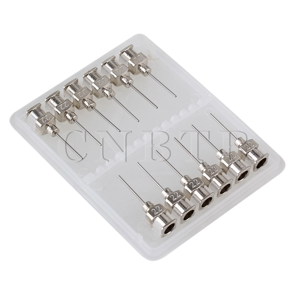 

CNBTR 12 pieces 1/2 Inch 22Ga Stainless Steel Industrial Dispensing Blunt Needle Tips Silver