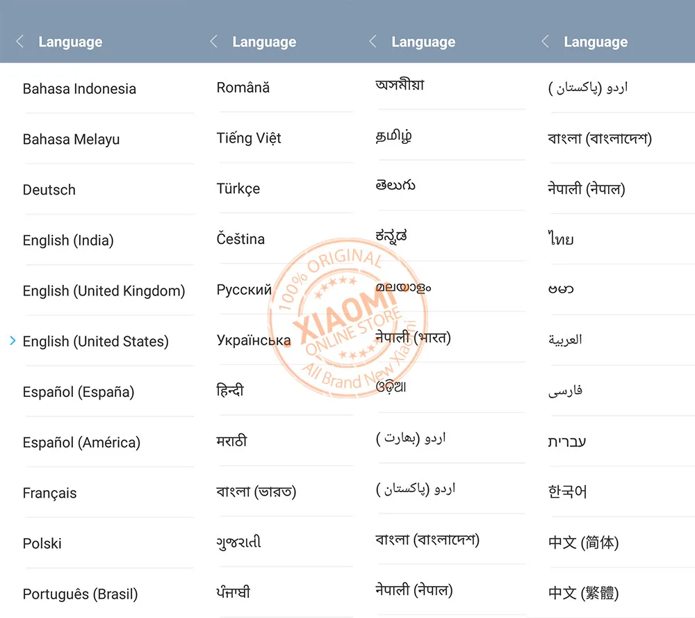 redmi note 3 special global version 3+32 language