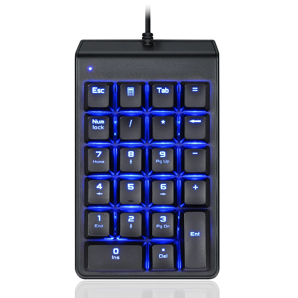 

MOTOSPEED K22 Mechanical Numeric Keyboard Green Switches Number Keyboard Portable Slim Blue Backlight USB Wired 22 Keys