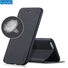 X-Level дышащий кожаный чехол для телефона s для iPhone X XS Max 6 6s 7 8 Plus Чехол-книжка для Apple iPhone 8 6 Plus XR чехол funda