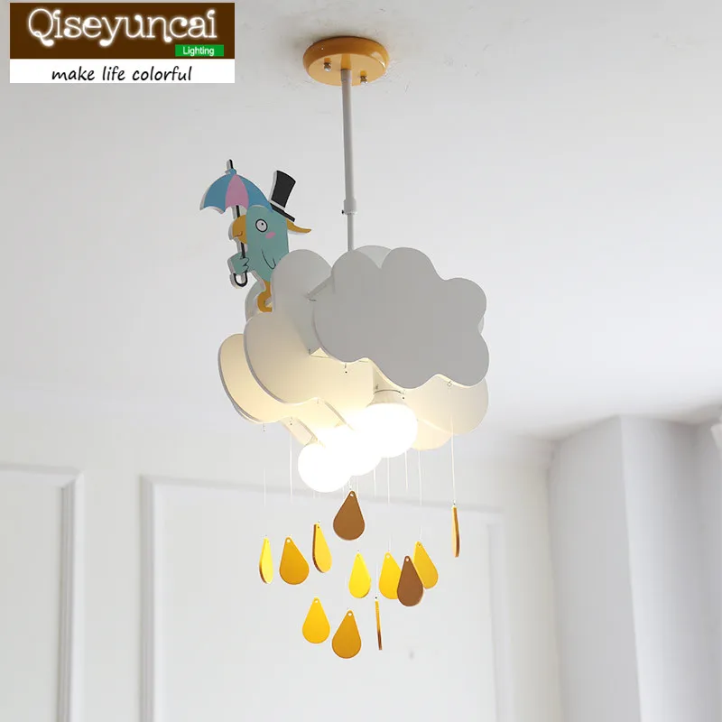

Qiseyuncai Nordic minimalist timely rain cloud children chandelier creative boy girl bedroom children's room