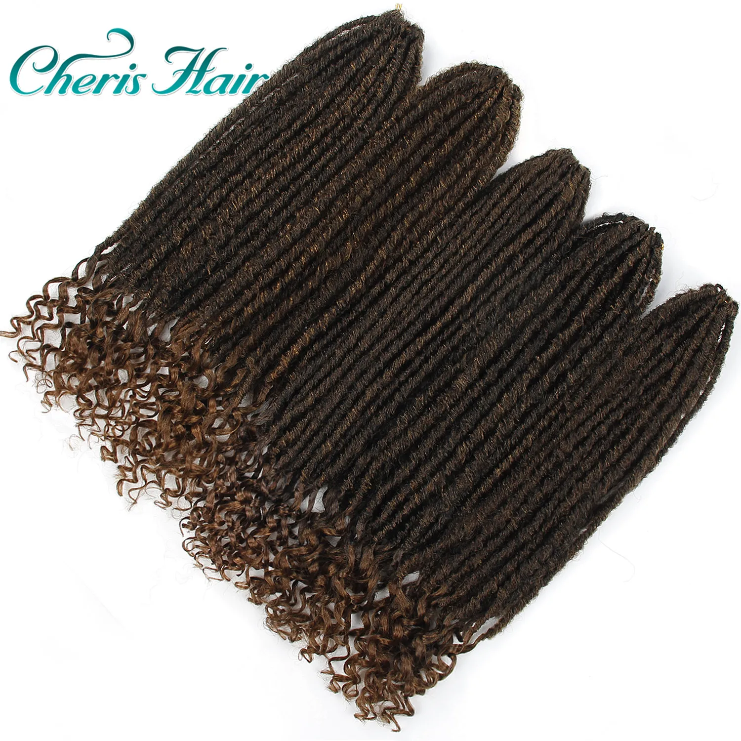 Кроше волос Омбре дреды кудрявый конец богиня Faux locs Curly волосы 20 дюймов Большой