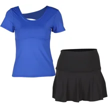 Новая спортивная Для женщин Йога набор Спорт Топ Платье Фитнес дышащая быстросохнущая skrits костюм тренажерный зал, открытый высокое качество Спортивная одежда