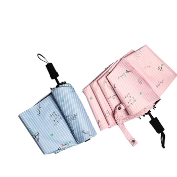 

Creative Black Coating Sunscreen Folding Umbrellas Rain Woman Parasol Anti-UV Female Sunny and Rainy Umbrella Paraguas Plegable