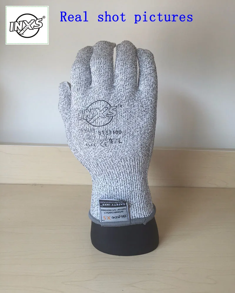 SAFETY INXS перчатки с защитой от порезов пеньковый серый BladeX guantes Corte большой ярдов 3 волокна Вязание промышленные перчатки Механика безопасности