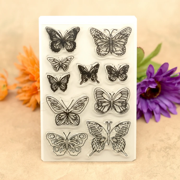 

Butterfly Scrapbook DIY photo cards account rubber stamp clear stamp transparent stamp 9.8x14.5cm KW680616