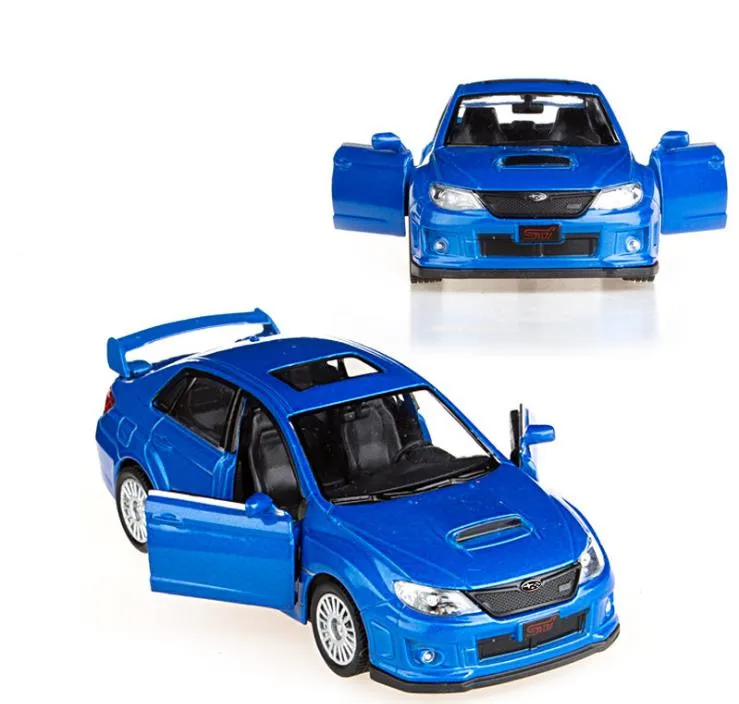 Subaru Impreza WRX STI 1:36 Model Car Diecast Toy Vehicle Pull Back Blue Gift 