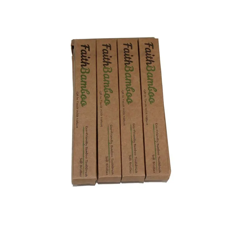 4 шт./компл. Семья Применение Большая упаковка подарка коробка экологичный бамбук Зубная щётка
