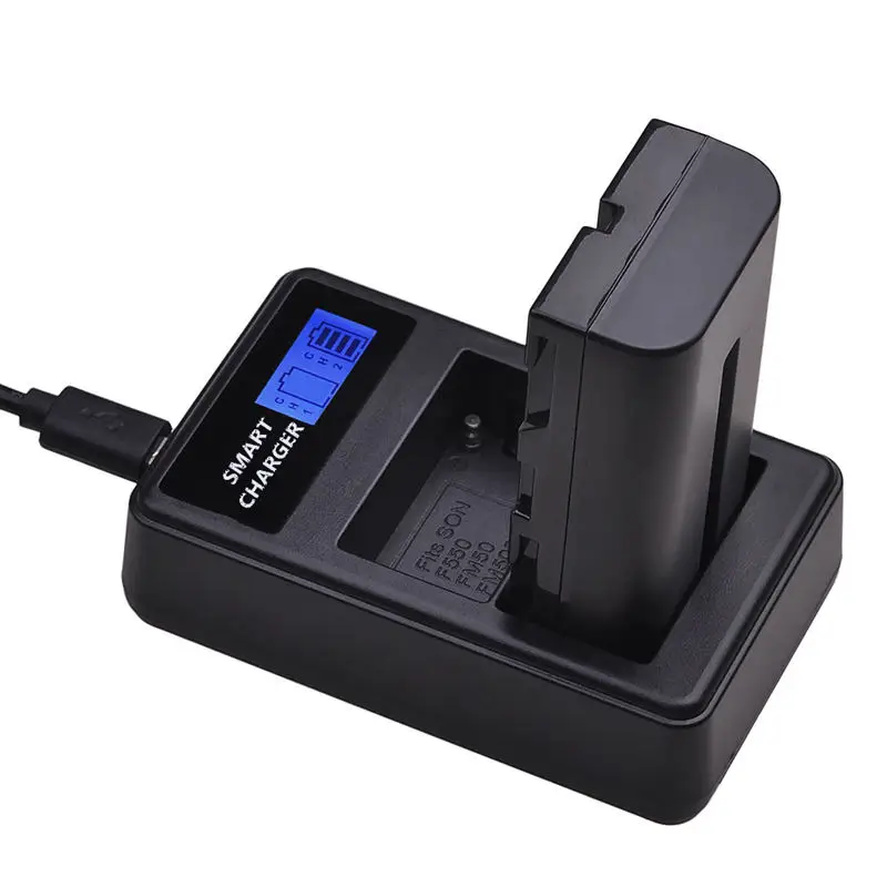 

For Np-Fm500H Bc-Vm50 Np-Fm50 Np-Fm55H Np-F550 Usb Lcd Display Dual Port Battery Charger For So-Ny Ccd-Tr87 Ccd-Trv98 Mvc-Cd10