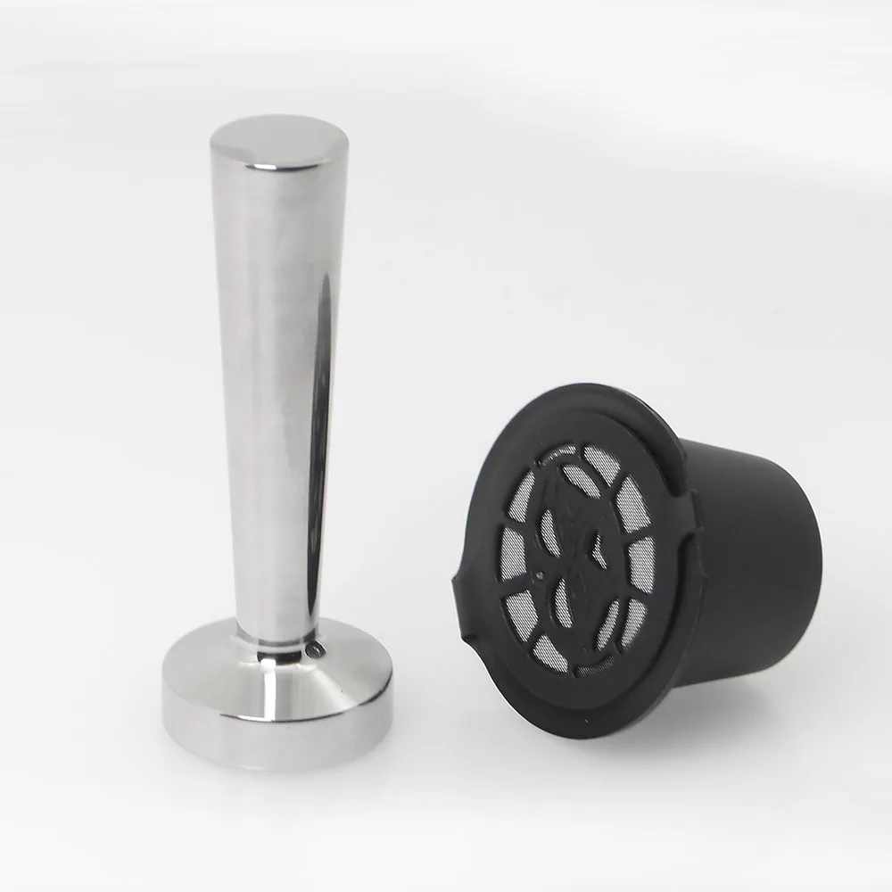 6 Pod 1 Tamper Reusable Nespresso Coffee Capsule Cup Black Refillable Coffee Capsule Nespresso Refilling Filter 2
