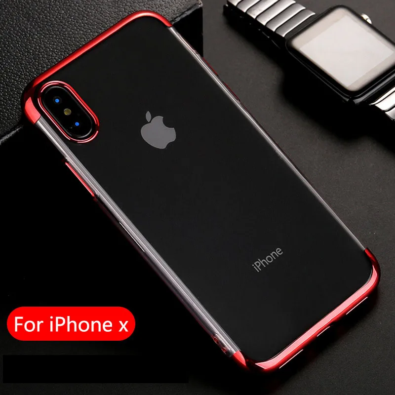 

New Transparent Silicone Phone Case For IPhone X XS XR XS Max 8 7 6 6S Plus Samsung Gold-Plated TPU Drop Protection Cover