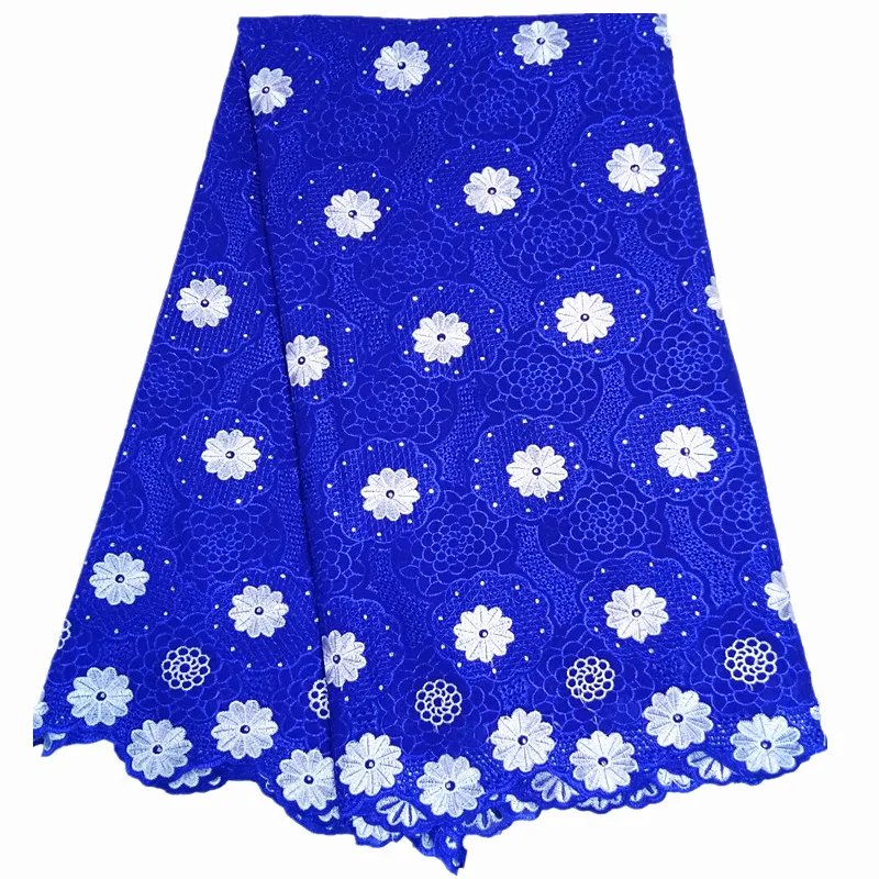 

lace fabric white and blue wholesale african voile lace cotton high quality swiss cotton voile lace for women dress