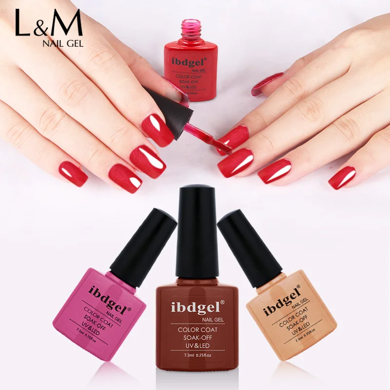 Ibdgel 다채로운 네온 젤락 페인트 젤 바니시, 반짝이는 레드 젤 네일 광택제, 중국 유약 UV LED 젤, 7.3ml, 12 개