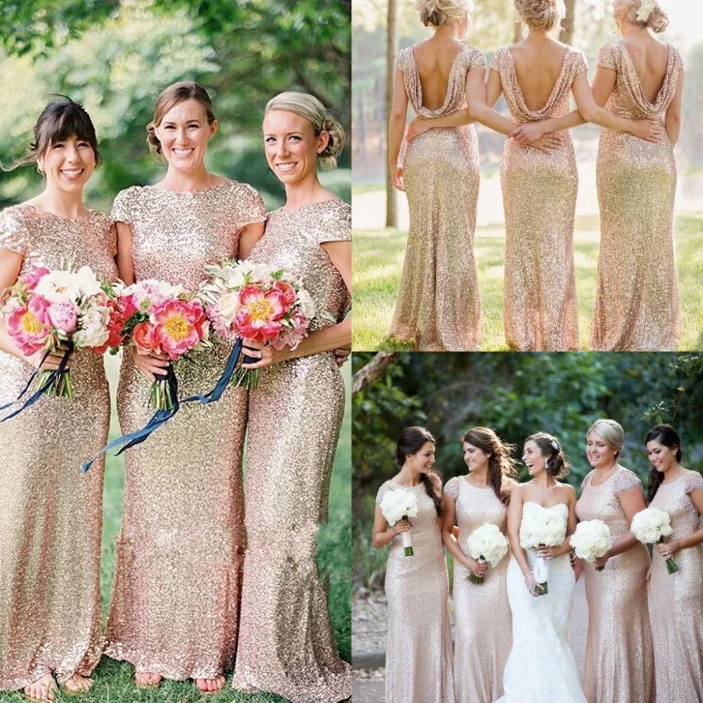 Vestidos Modestos De Manga Larga Para Damas De Honor Junior Oro main image 0