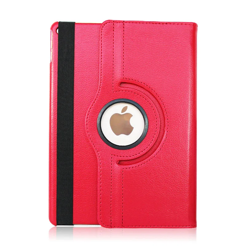 Для Apple iPad воздуха 1 Планшеты чехол 360 Вращающийся Функция Твердые искусственная кожа Стенд Мода для iPad 5 Фолио Защитный чехол кобура - Цвет: red