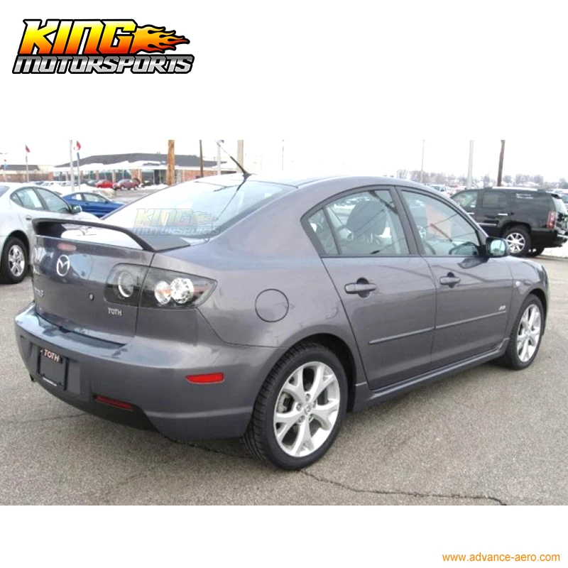 Для 2004-2009 Mazda 3 Sedan заподлицо спойлер багажника OE Стиль Неокрашенный ABS