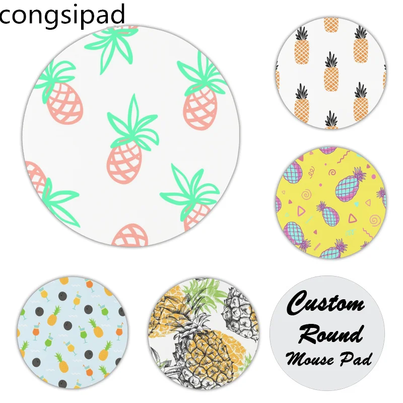 congsipad fresh Pineapple and cold drink Customized laptop Gaming mouse pad Size for 22x22x0.2cm Gaming Mousepads 20x20x0.2mm