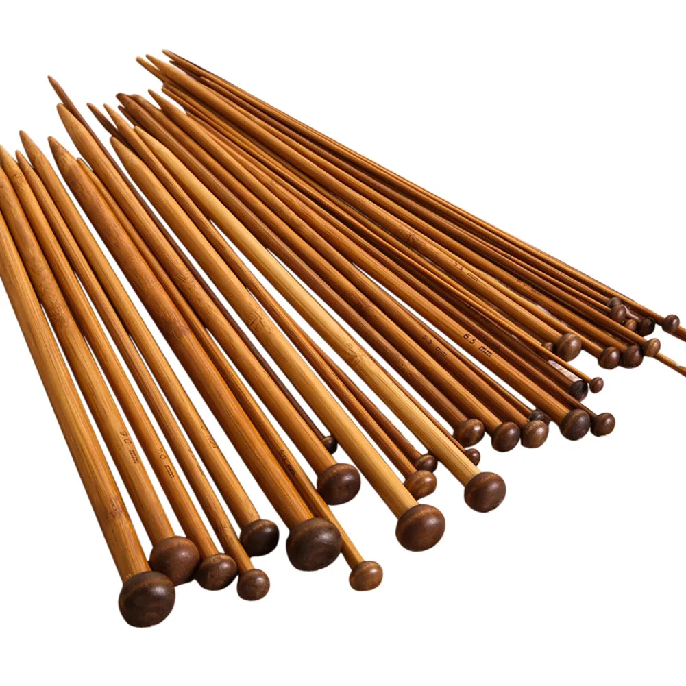 

36pcs 25cm Bamboo Crochet Hook Single Pointed Crochet Knitting Needles Set Kit Smooth Crochet Tool 18 Sizes