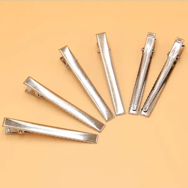 

Free Shipping 50pcs 77mm Silver Metal Single Prong Alligator Hair Clips Barrette for Bows DIY accessories hairpins