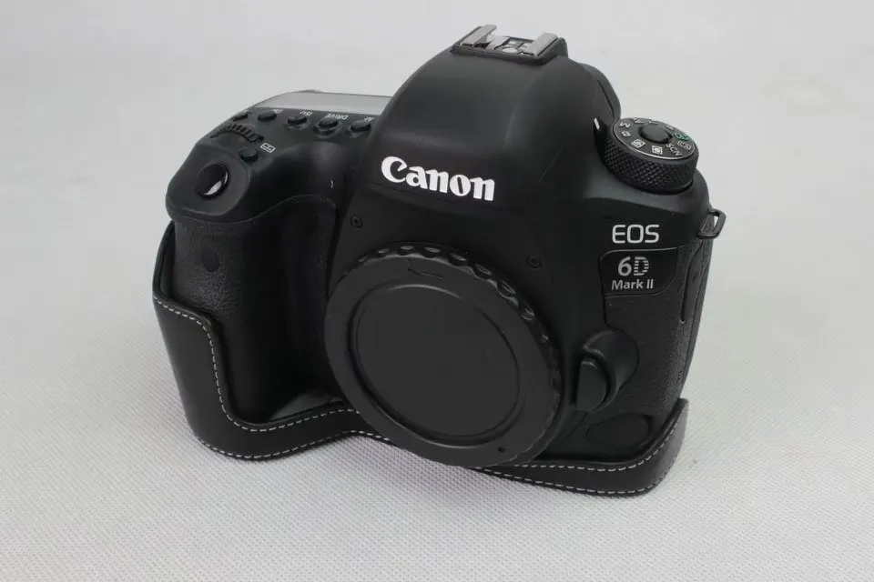 Из натуральной кожи половина дела ручка для видео Камера чехол для Canon EOS 6D Mark II 6D II Mar высокое качество половина Камера сумка