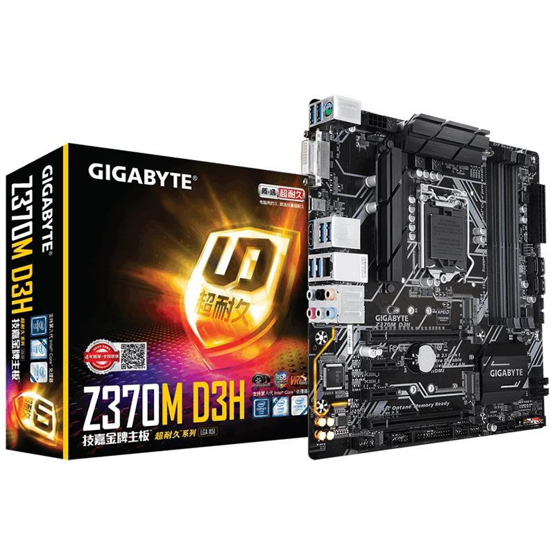 Для Gigabyte Z370M D3H GA-Z370M D3HMotherboard LGA1151 DDR4 Z370 PCI-E3.0 SATA3 USB3.0 Поддержка i3 8100 i5 8500 I7 8700