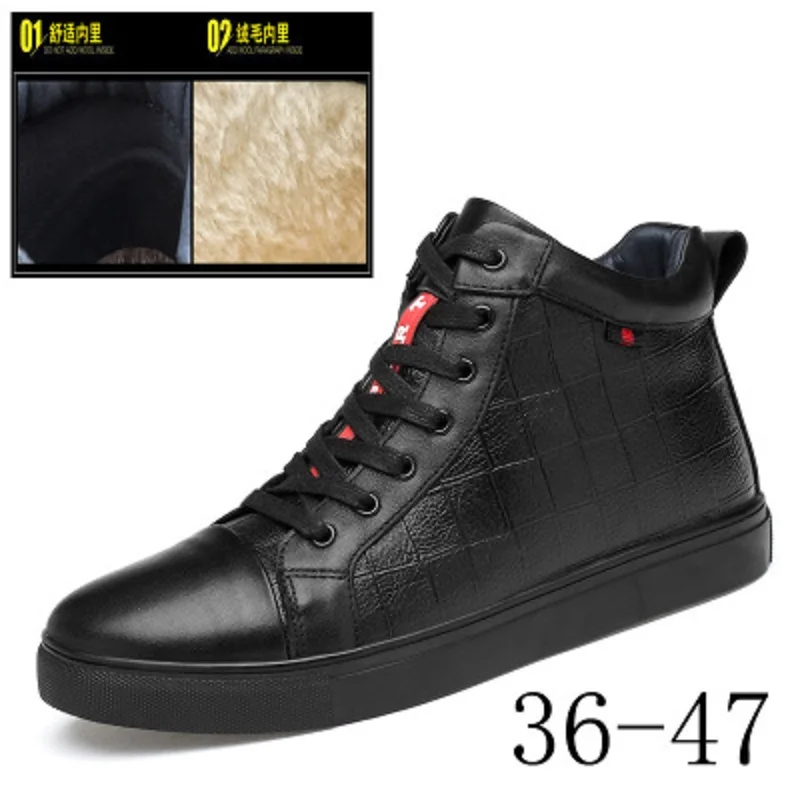 

2019 autumn and winter new men's leather high-top casual shoes men's boots