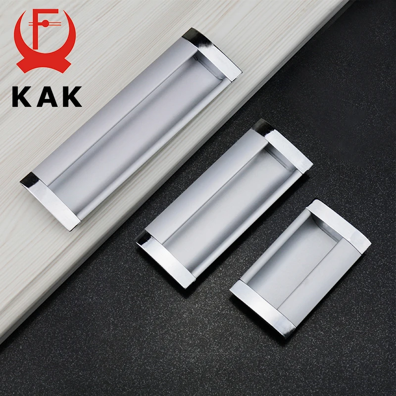 5PCS KAK Hidden Drawer Handles Embed Knobs Kitchen Cupboard Door Aluminium Alloy Handle