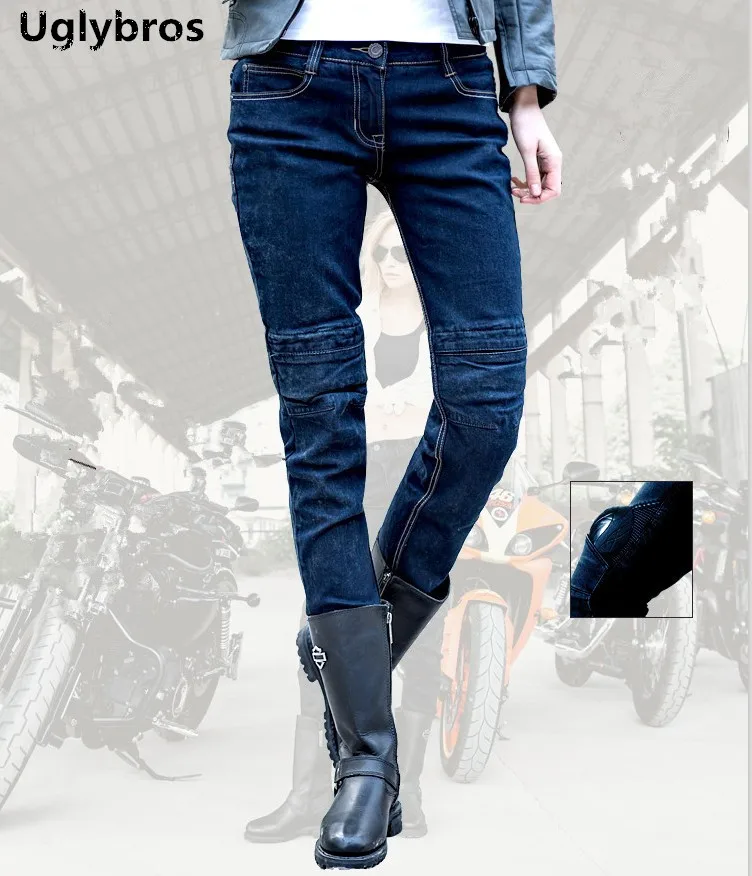 Motorcycle protection pants Uglybros Incision  Jeans women moto riding pants outdoor jeans removable protective gear racingpants